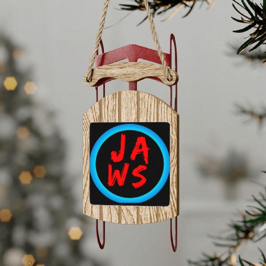 Vibrant Graffiti Style JAWS Logo Sled Ornaments
