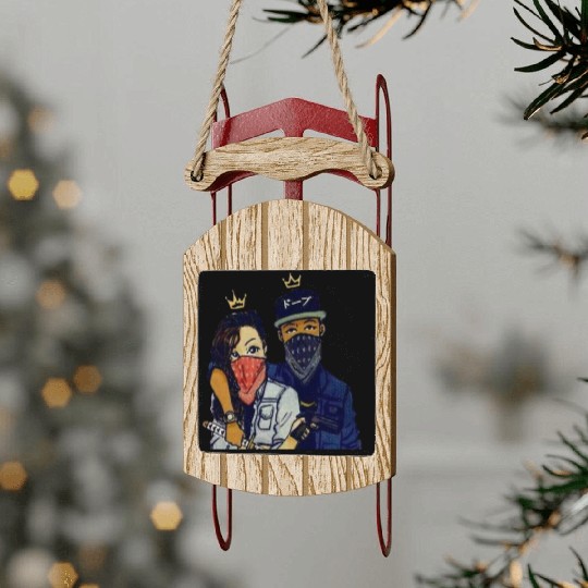 Urban Rebels Masked Duo Sled Ornaments Design