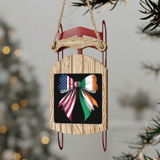 Coquette Bow Ireland Roots Heritage Irish Pride Sled Ornaments