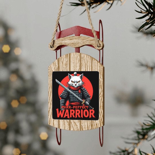 Purr-Perfect Warrior Cat Design Sled Ornaments