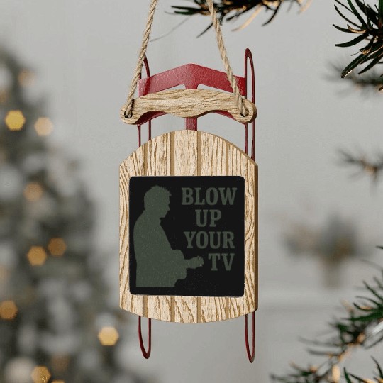 Blow Up Your TV! Dark Green Sled Ornaments