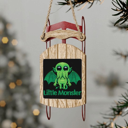Little Monster Cthulhu Cute Creepy Mythical Buddy Sled Ornaments
