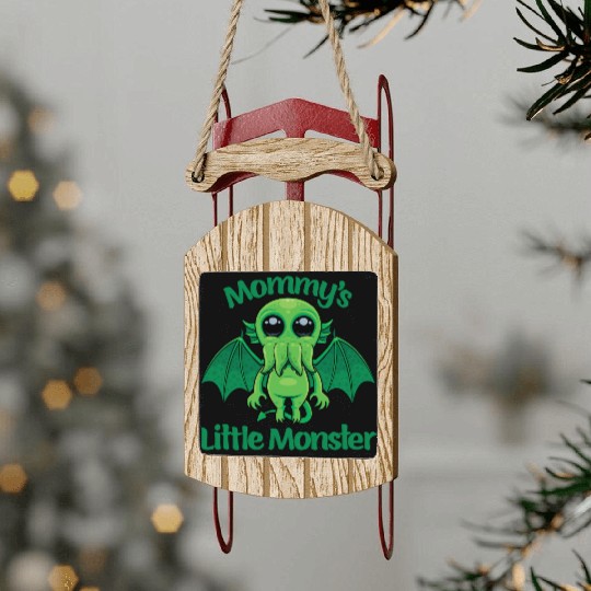 Mommy’s Little Monster Cthulhu Cuddles Sled Ornaments