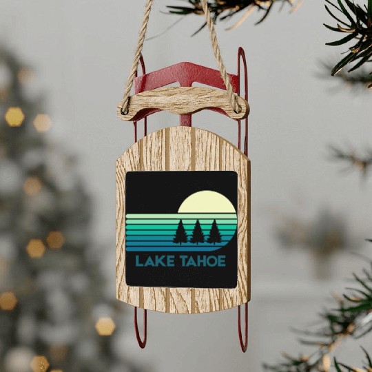 Lake Tahoe California Sled Ornaments