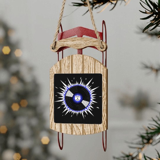 Vinyl Record Starburst Design Sled Ornaments
