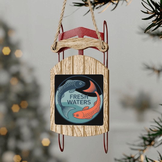 Fresh Waters Koi Fish Artwork Sled Ornaments
