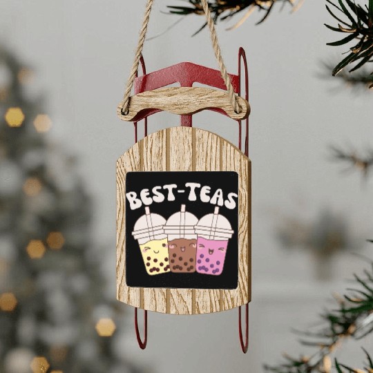 Best-Teas Cute Kawaii Bubble Tea Boba Tea Sled Ornaments