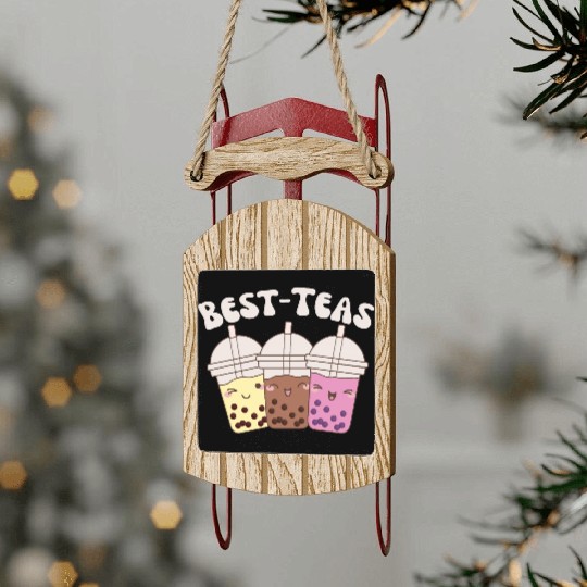 Best-Teas Cute Kawaii Bubble Tea Boba Tea Sled Ornaments