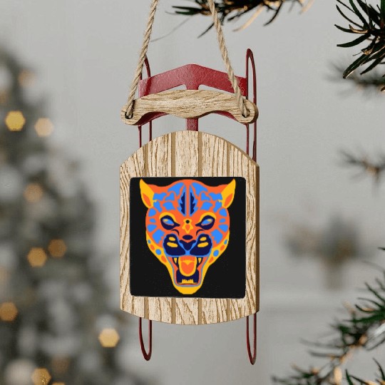 Vivid Jaguar Bold Print Sled Ornaments