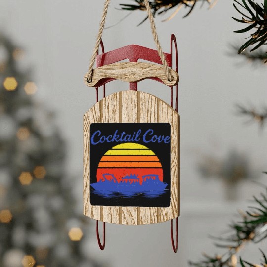 Cocktail Cove Boating Raft Up Sled Ornaments