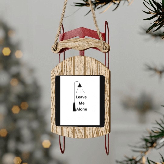 sad lonely quote with a street light               Sled Ornaments