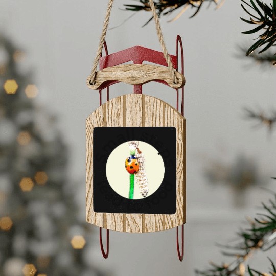Small Steps Lead to Food – Ladybug Art Sled Ornaments