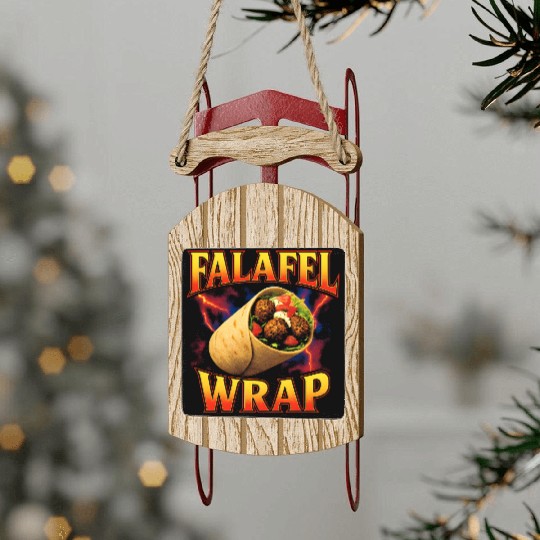 Falafel Wrap Favorite Food Funny Weird 90s Falafel Sled Ornaments