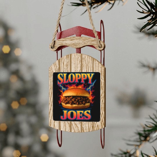 Sloppy Joes Favorite Food Funny Weird 90s Sled Ornaments