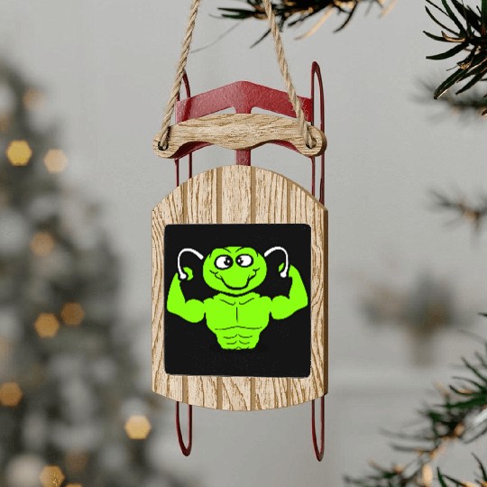 Caterpillar Bodybuilder Muscle Building Strong Fit Sled Ornaments