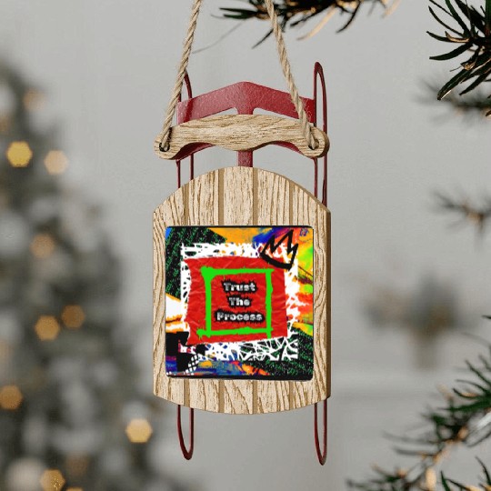Trust The Process Graffiti Style | Green Version Sled Ornaments
