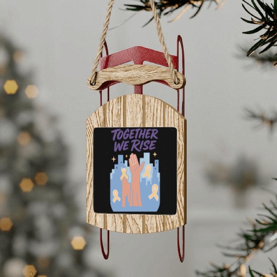Together We Rise │ Childhood Cancer Awareness	 Sled Ornaments