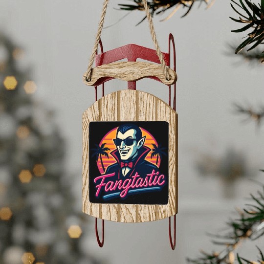 Fangtastic – Retro Vampire Neon Style Sled Ornaments