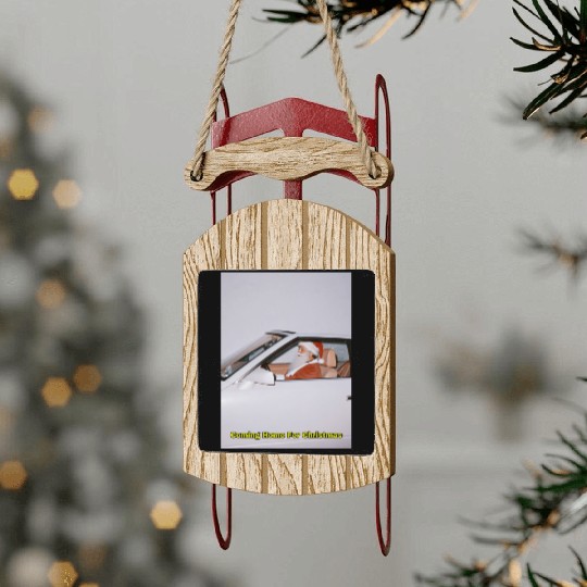 Santa's Joyful Ride Card Design Sled Ornaments