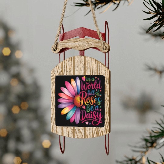 Be a Daisy in a World Full Quote Sled Ornaments