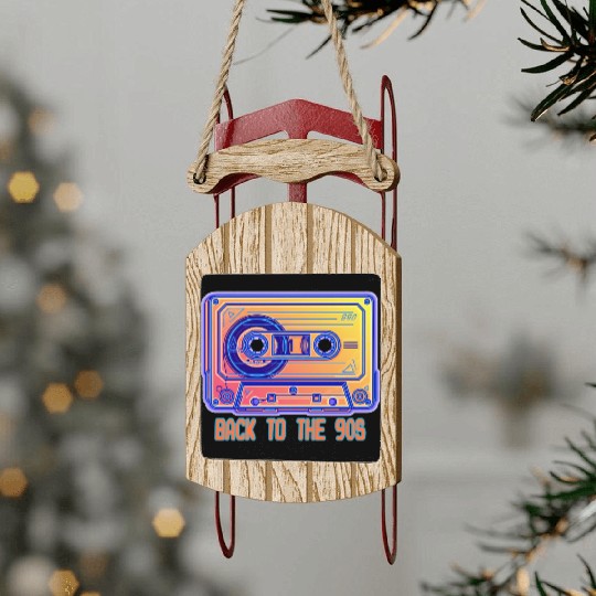 Back to the 90s Retro Cassette Tape Sled Ornaments