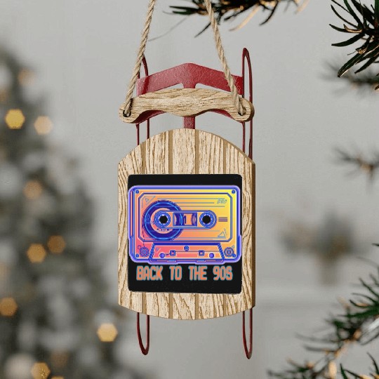 Back to the 90s Retro Cassette Tape Sled Ornaments