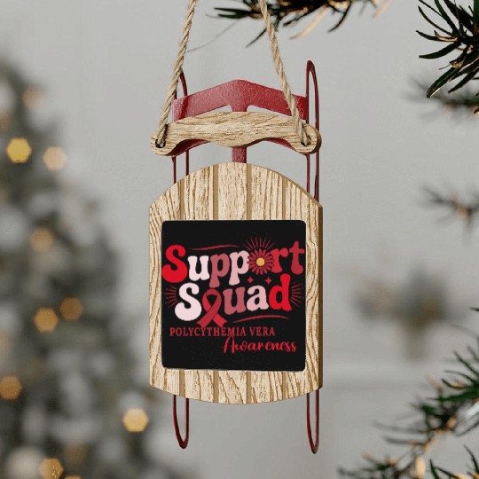 Polycythemia Vera Support Squad Design Sled Ornaments