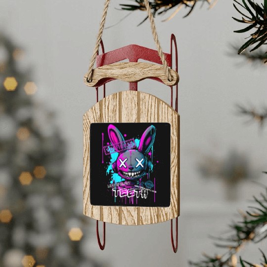 Graffiti Bunny Teeth Streetwear Sled Ornaments