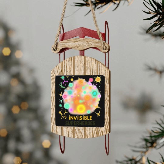 Invisible Superheroes Microbial Design Sled Ornaments