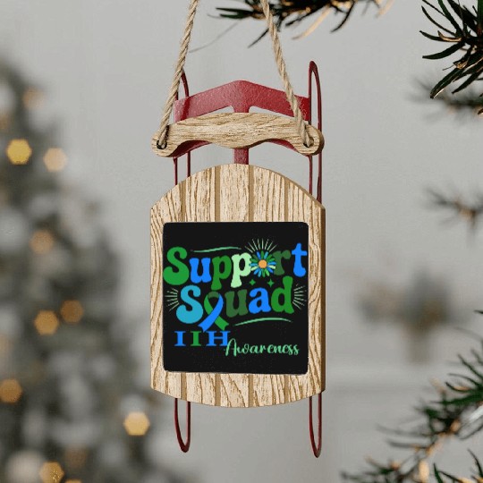 Support Squad IIH Awareness Design Sled Ornaments