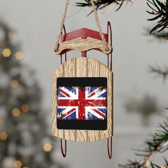 British Flag Union Jack Sled Ornaments