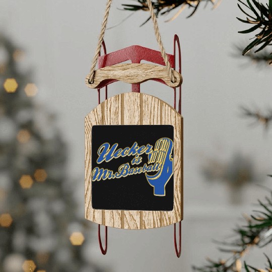 Ueck Uecker Milwaukee Mr. Baseball Sled Ornaments