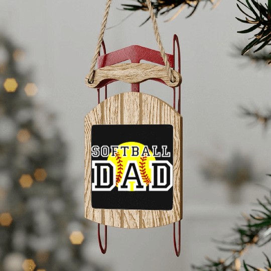 Softball Dad Sled Ornaments