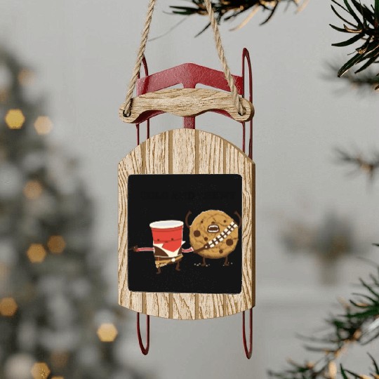 Funny star wars han solo and chewbacca Sled Ornaments