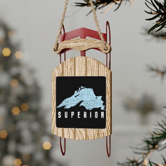 Lake Superior Great Lakes Sled Ornaments