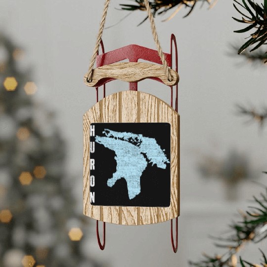 Lake Huron Great Lakes Sled Ornaments