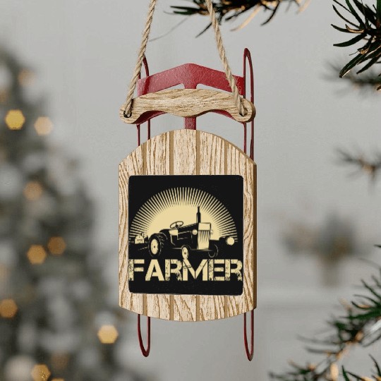 Farmer piglet farmer dirty farmer farmer farmers Sled Ornaments