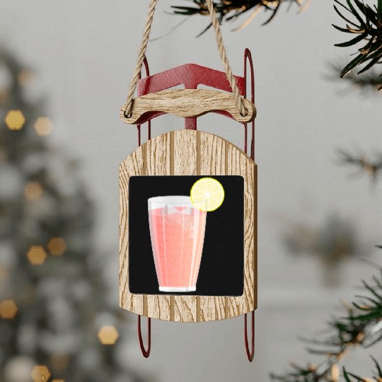 Cocktail Glass Sled Ornaments