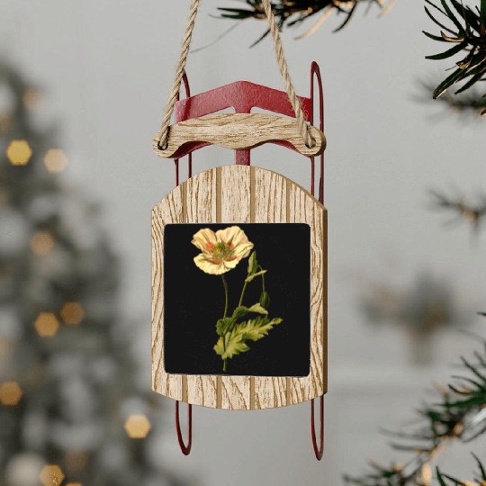 Opium poppy (detailed) Sled Ornaments