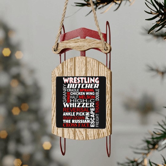 Wrestling - Butcher Freight train double Sled Ornaments