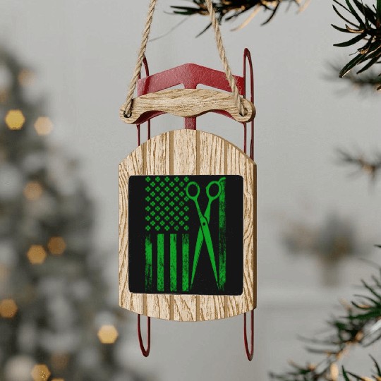 Hair stylist - Hair stylist flag Sled Ornaments for american
