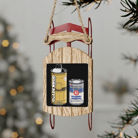 Funny Star Wars r2d2 and c3p0 parody Sled Ornaments