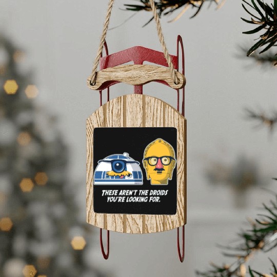 Funny Star Wars droids comic Sled Ornaments