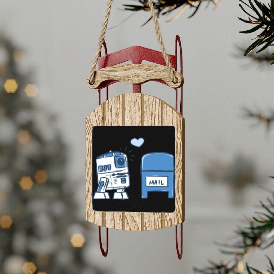 Funny Star Wars r2d2 comic Sled Ornaments