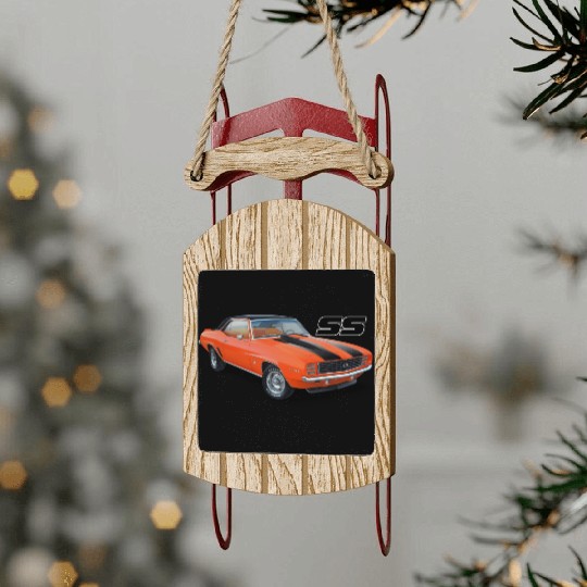 1969 Orange Camaro Sled Ornaments