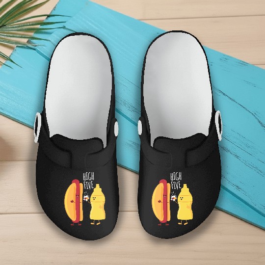 HOT DOG & MUSTARD HIGH FIVE Slip On Clogs