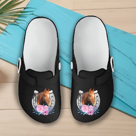 Cow Girl Horse Slip On Clogs