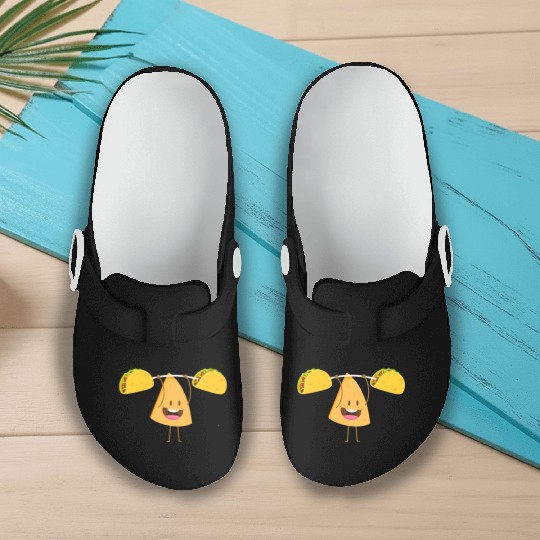 Cute Nacho Lifting Taco Funny Cinco De Mayo Slip On Clogs