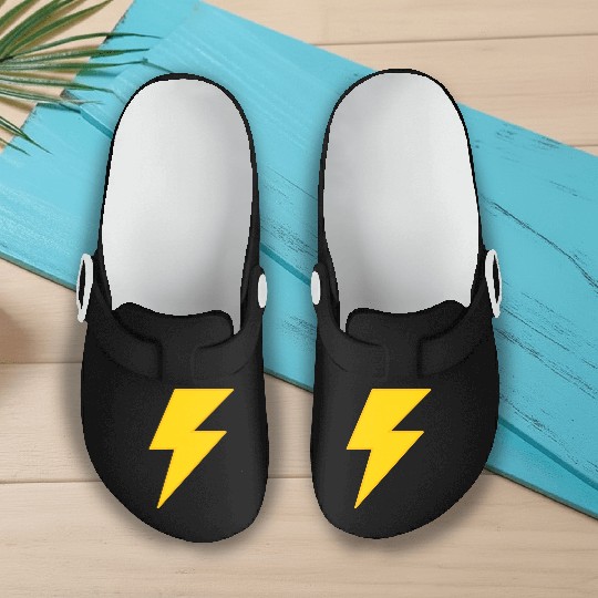 yellow lightning bolt Slip On Clogs