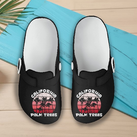 California Palm Trees Malibu Slip On Clogs